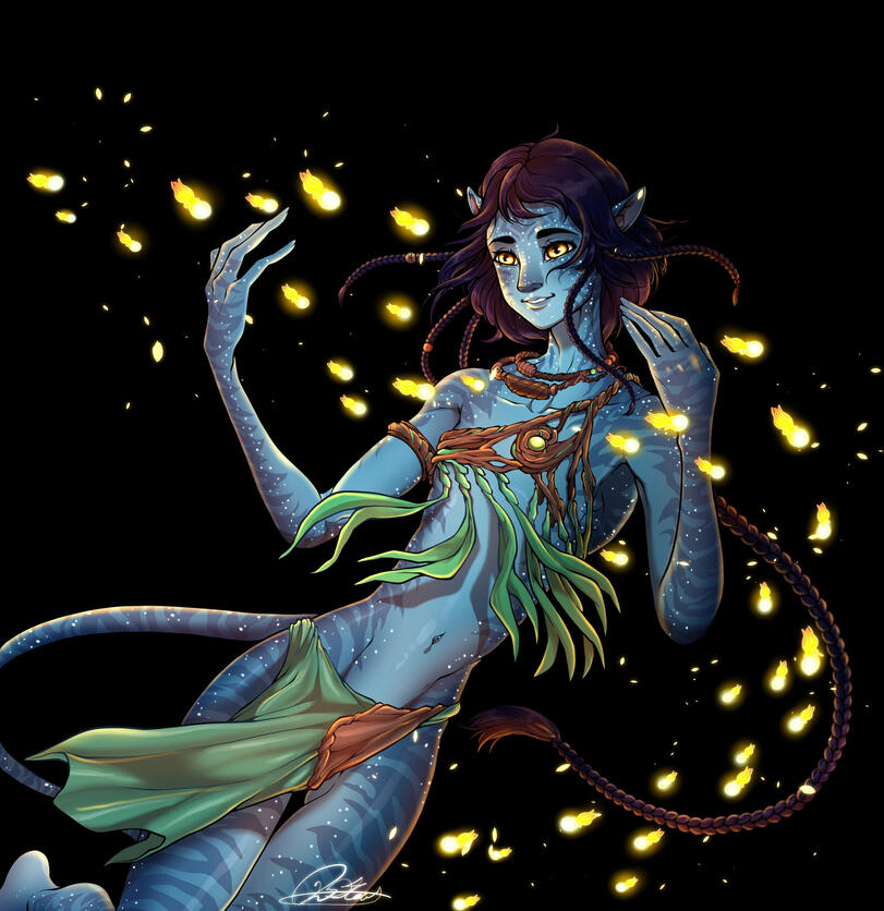Kiri from "Avatar", 2023. Digital illustration. 2425x2500 pixels